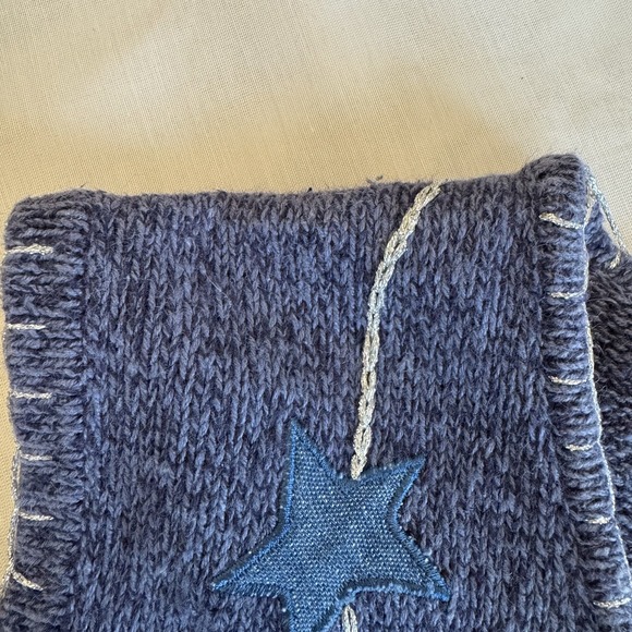 Vintage Bobbie Brooks Holiday Christmas Sweater Vest Women Small Blue Zip Mitten - Picture 11 of 16